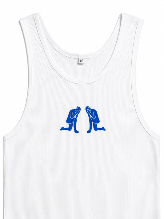 débardeur rayée wace double logo bleu